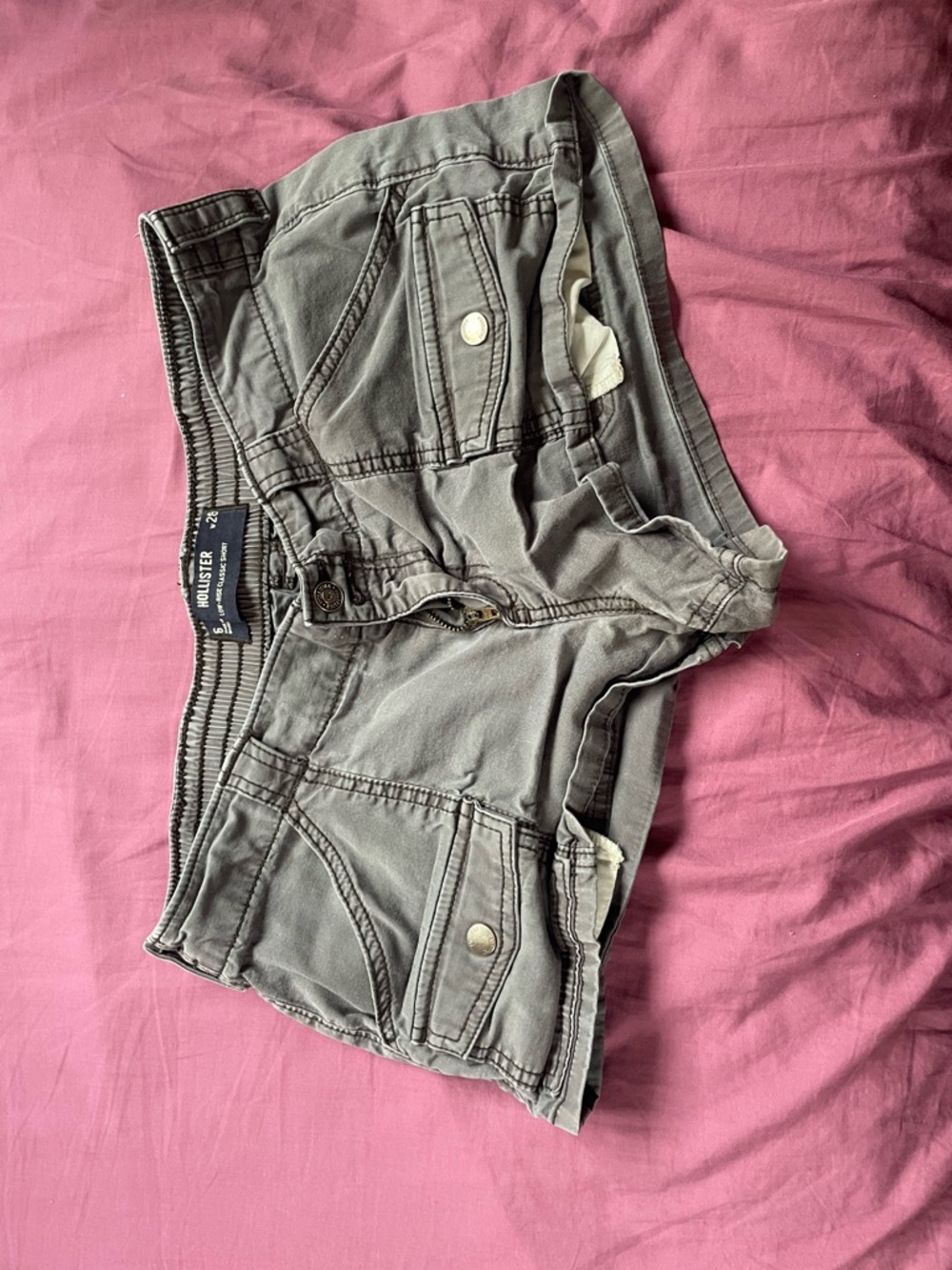 Hollister Charcoal Gray Low-Rise Denim Shorts